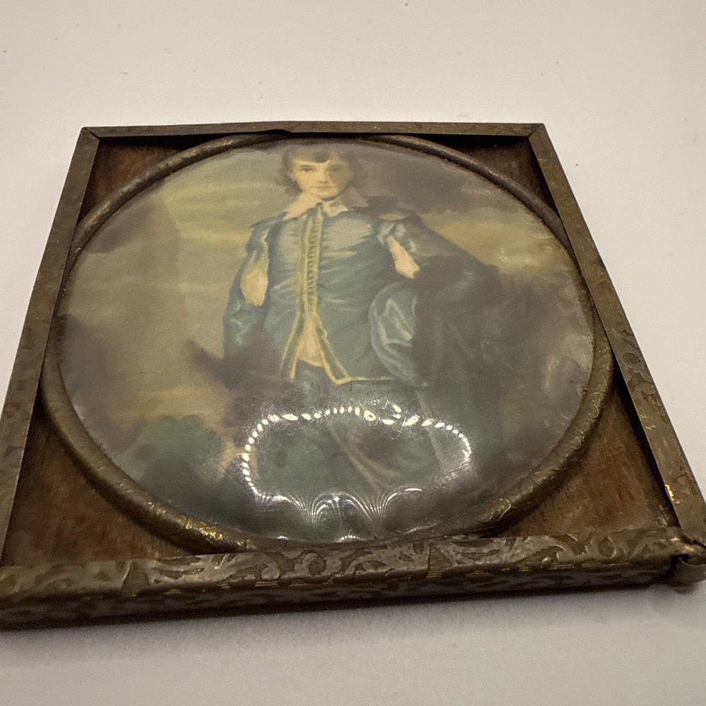 MINI ANTIQUE FRAMED The Blue Boy Thomas Gainsborough 3x3" - Picture 8 of 9